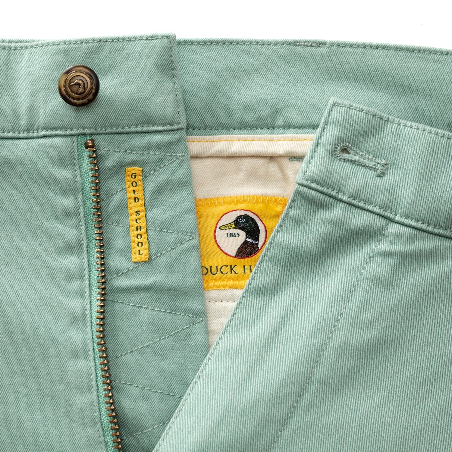 9" Gold School Chino Short - Seaboard Green