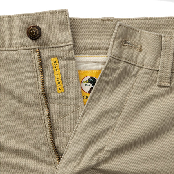 9" Gold School Chino Short - Khaki Gold Patch