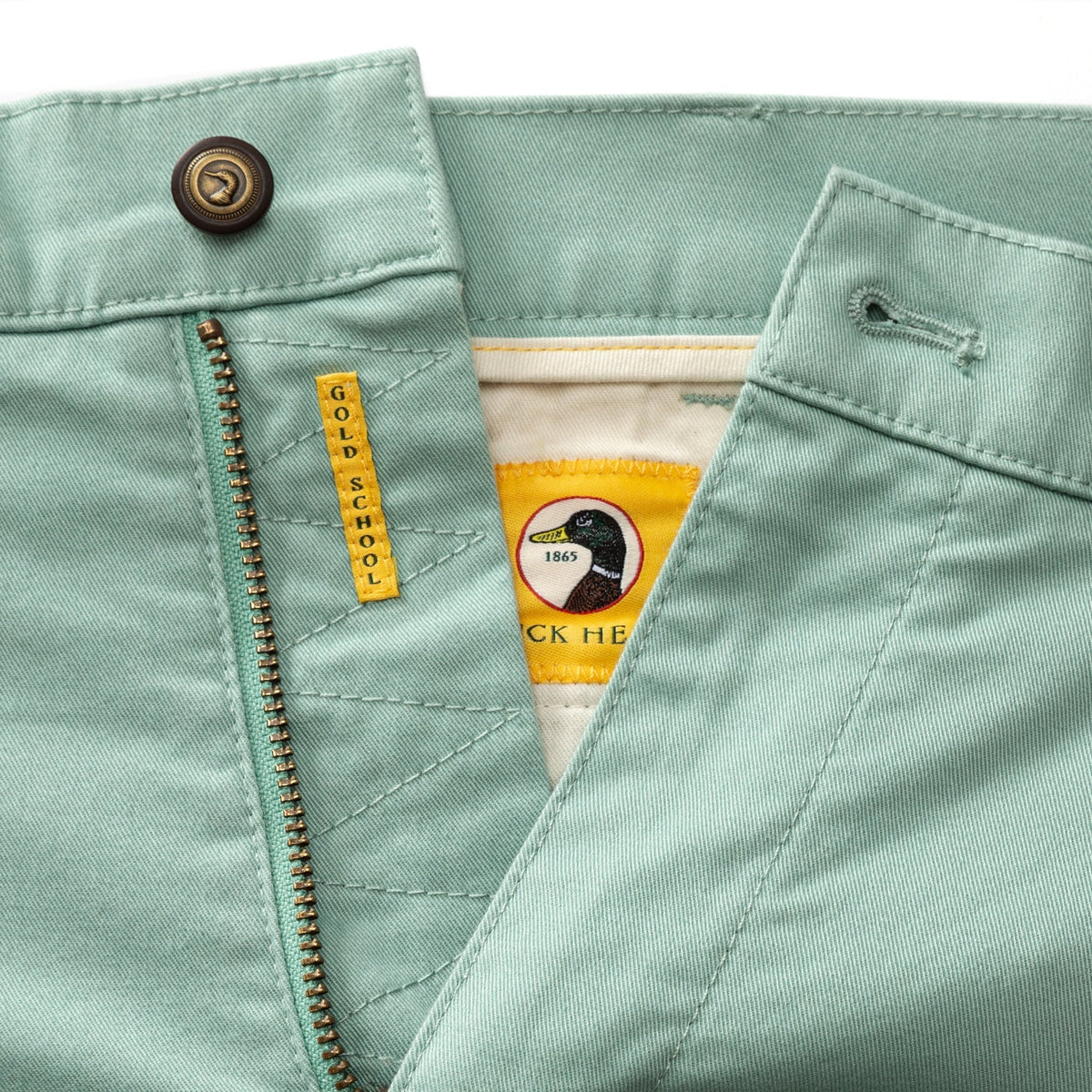 7" Gold School Chino Short - Seaboard Green