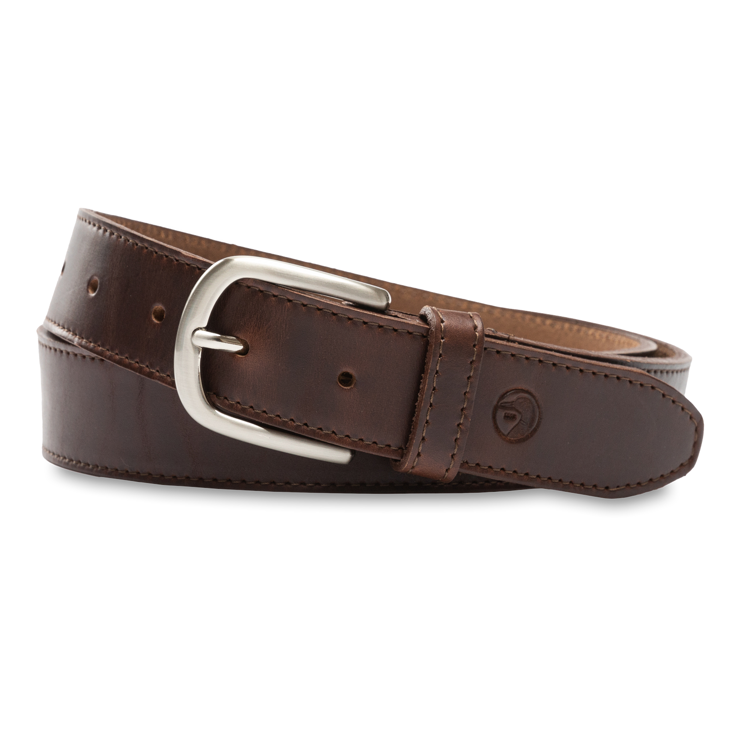 Leather Belt - Dark Brown with Nickel