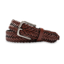 Braided Leather Belt - Brown with Nickel