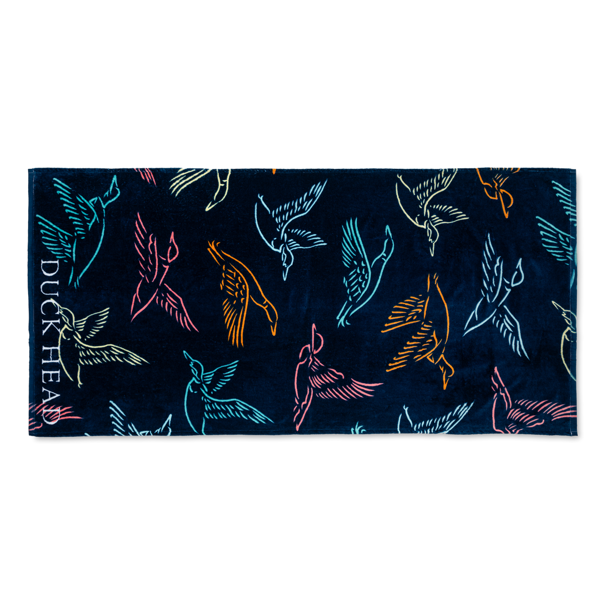 Flying Mallard Beach Towel - Dark Indigo