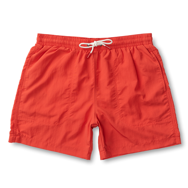 6" Solid Sailport Swim Short - Classic Red