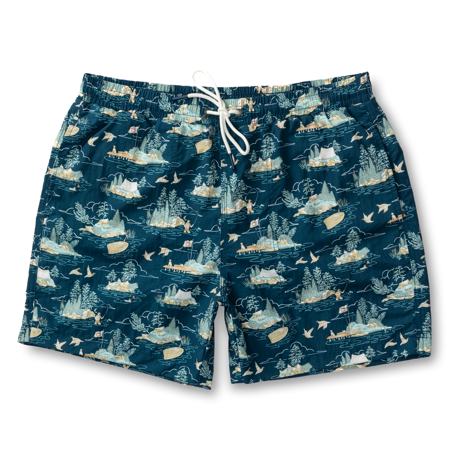 6" Print Sailport Swim Short - Dark Indigo