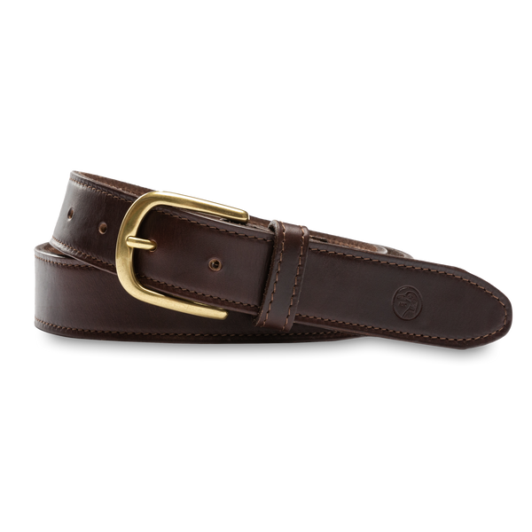 Leather Belt - Dark Brown with Brass