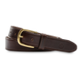Leather Belt - Dark Brown with Brass