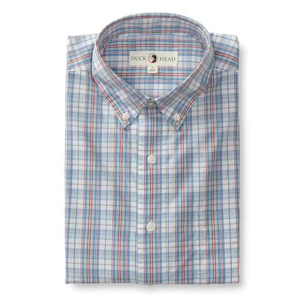 Hayford Plaid Cotton Poplin Sport Shirt