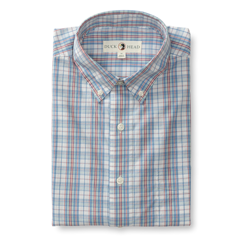 Hayford Plaid Cotton Poplin Sport Shirt
