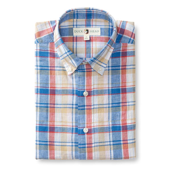 Conolly Plaid Linen Cotton Oxford Sport Shirt