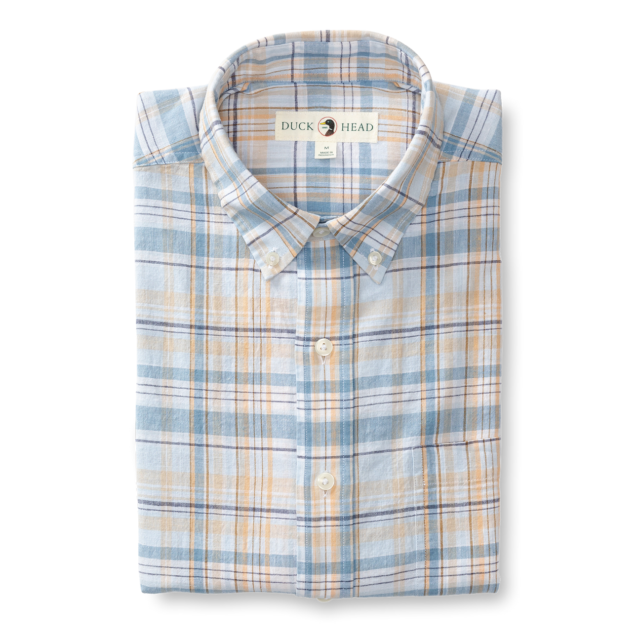 Kinston Plaid Linen Cotton Oxford Sport Shirt