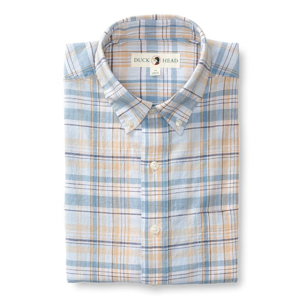 Kinston Plaid Linen Cotton Oxford Sport Shirt