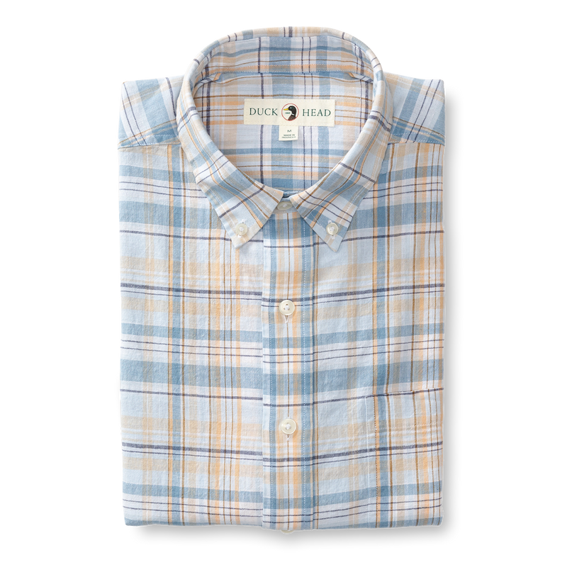 Kinston Plaid Linen Cotton Oxford Sport Shirt