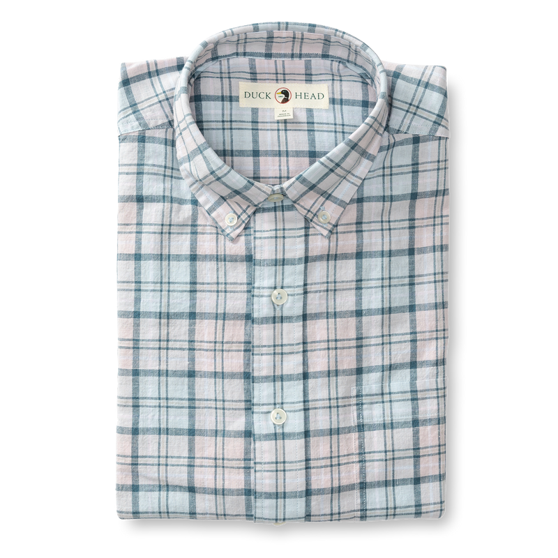 Brackett Plaid Linen Cotton Oxford Sport Shirt
