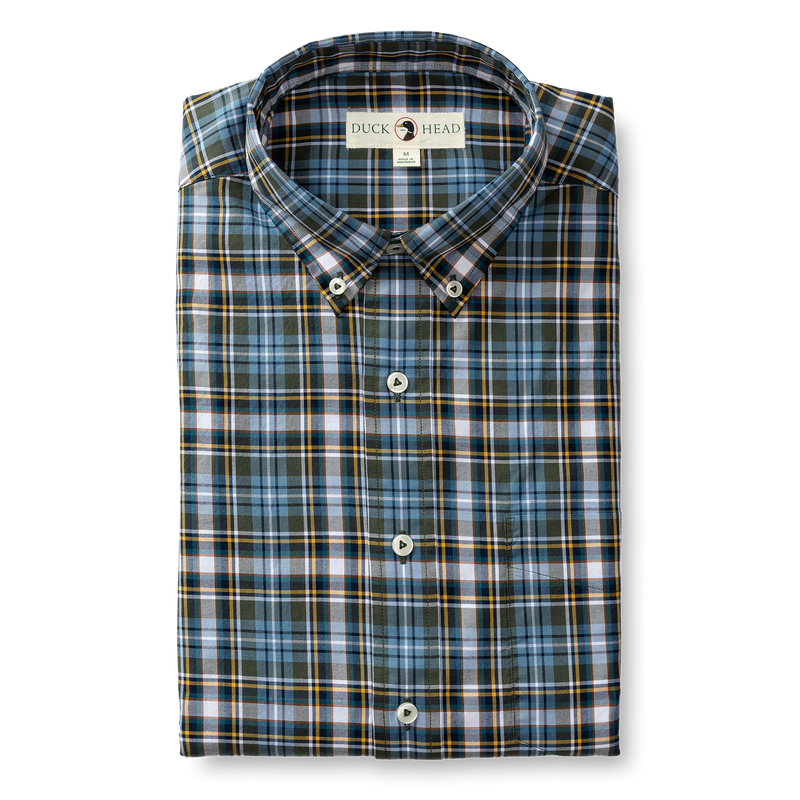 Hamlett Plaid Cotton Twill Sport Shirt
