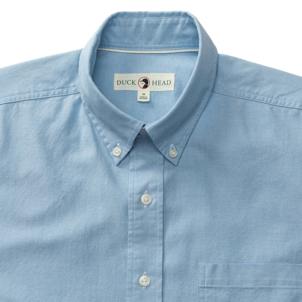 Morris Solid Cotton Oxford Sport Shirt - Lake Blue