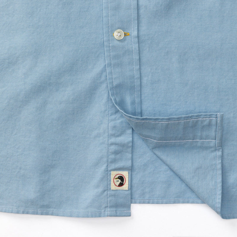 Morris Solid Cotton Oxford Sport Shirt - Lake Blue