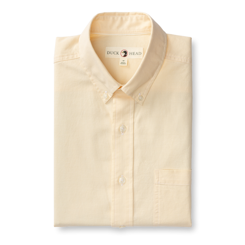 Morris Solid Cotton Oxford Sport Shirt - Pale Yellow