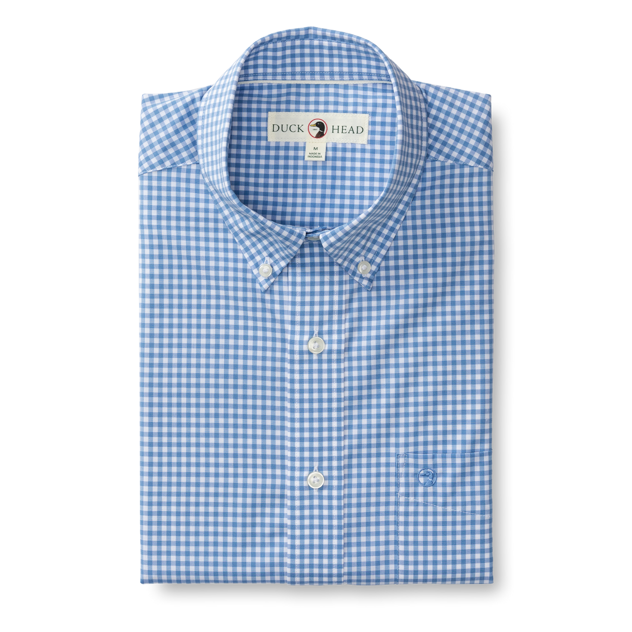Walton Gingham Performance Poplin Sport Shirt - Lake Blue