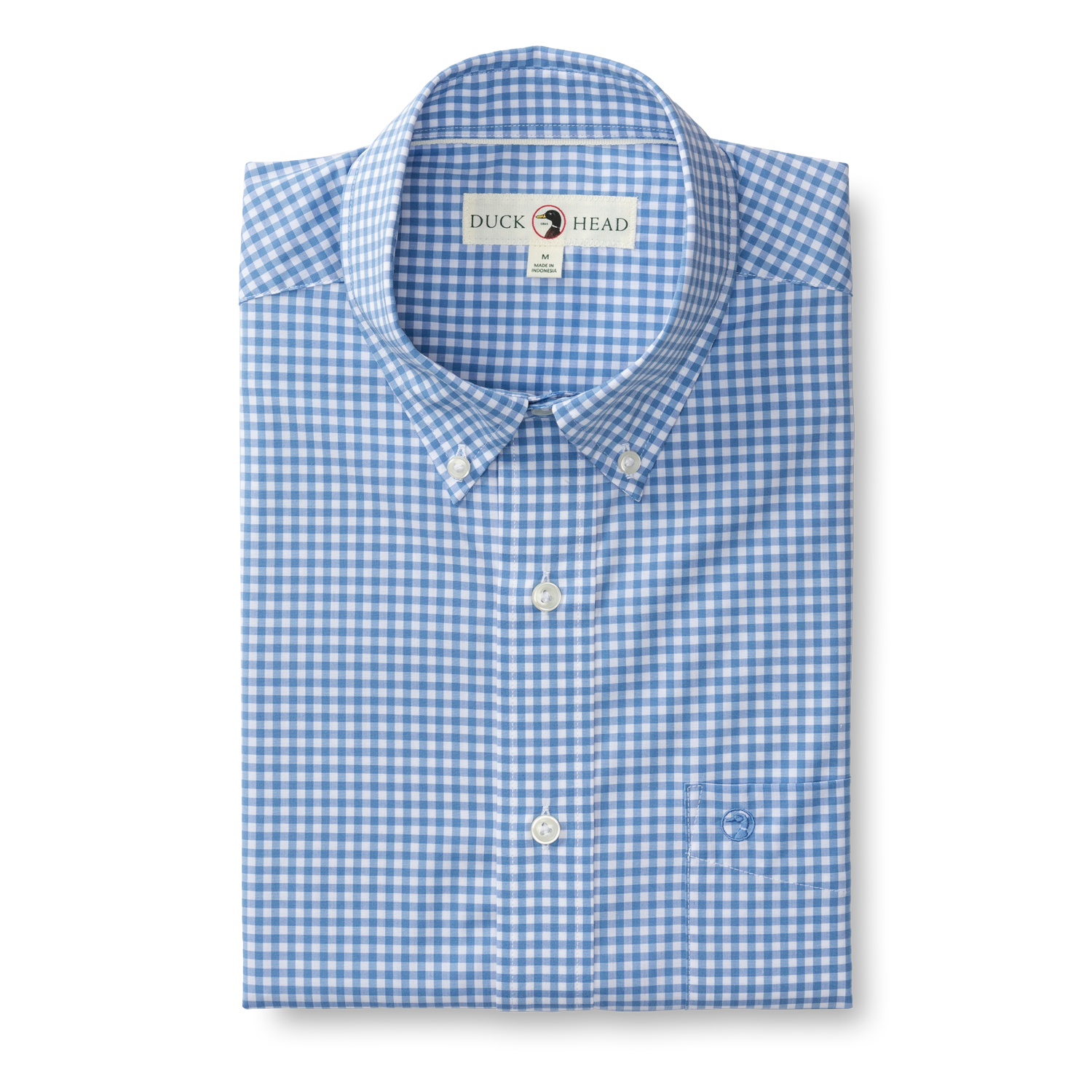 Walton Gingham Performance Poplin Sport Shirt - Lake Blue