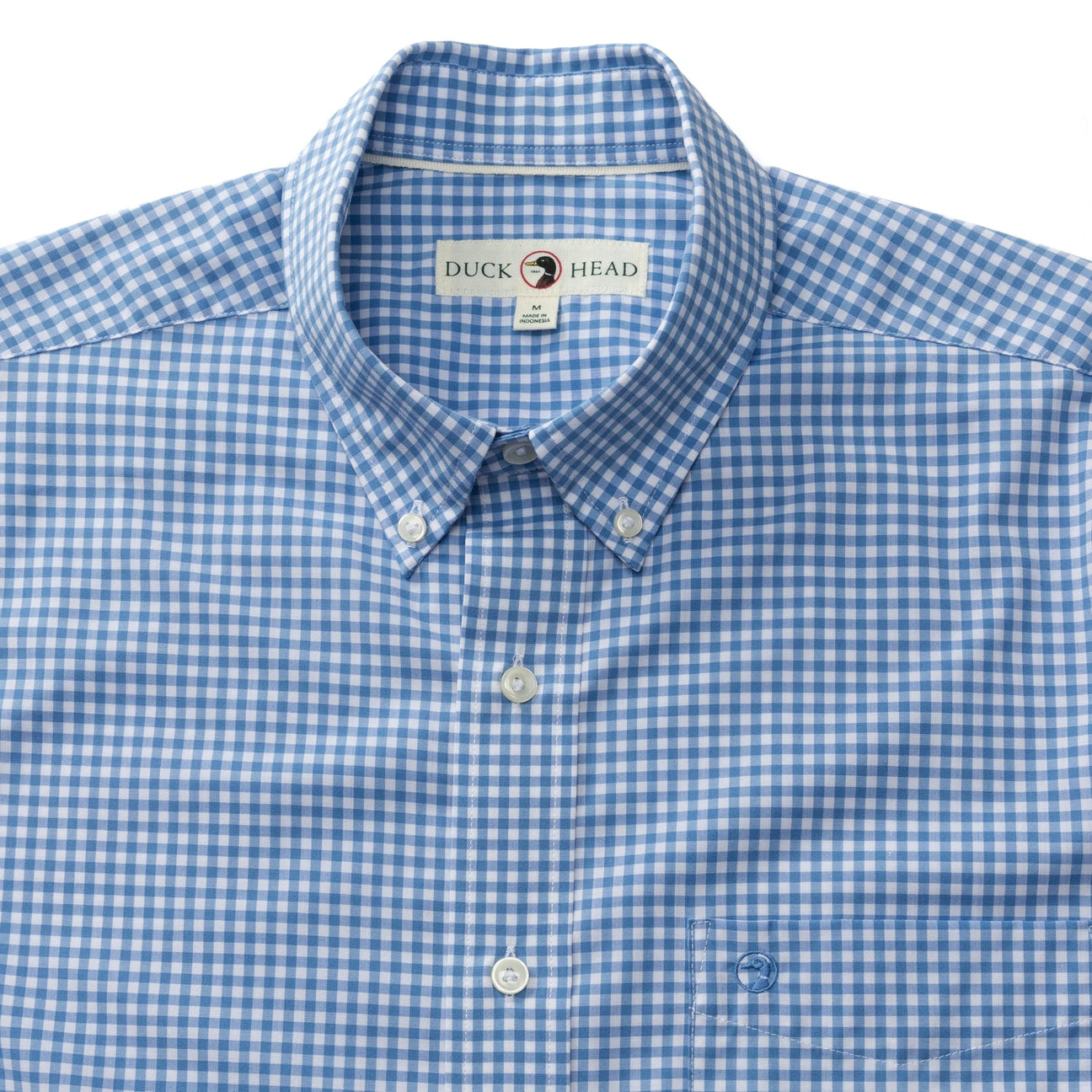 Walton Gingham Performance Poplin Sport Shirt - Lake Blue