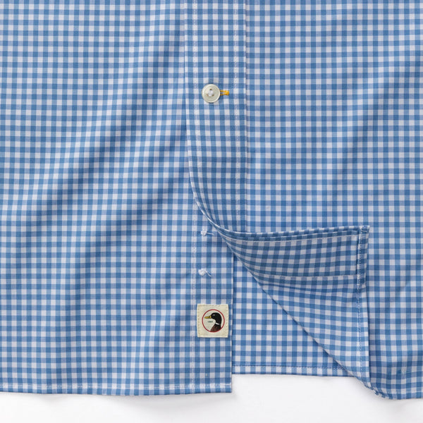 Walton Gingham Performance Poplin Sport Shirt - Lake Blue
