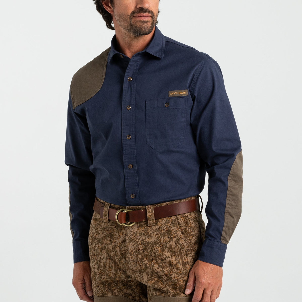 Navy color-reveal hover