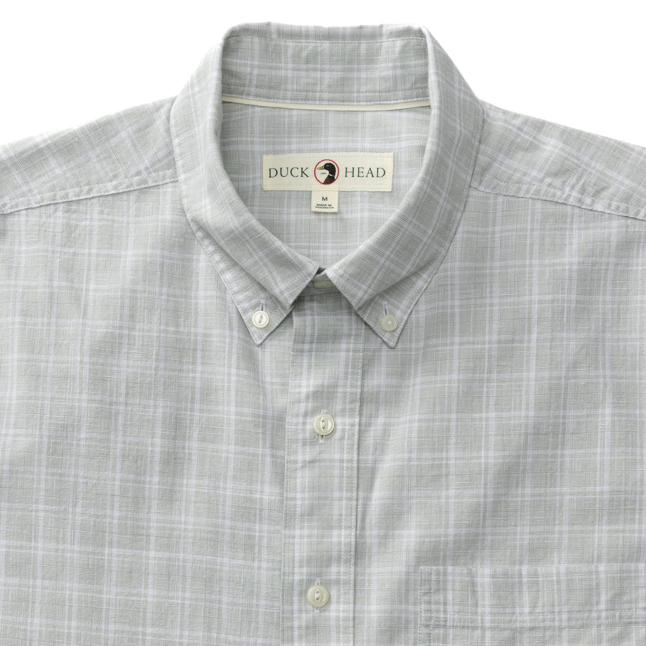 Thorton Plaid Cotton Slub Sport Shirt - Shadow Green