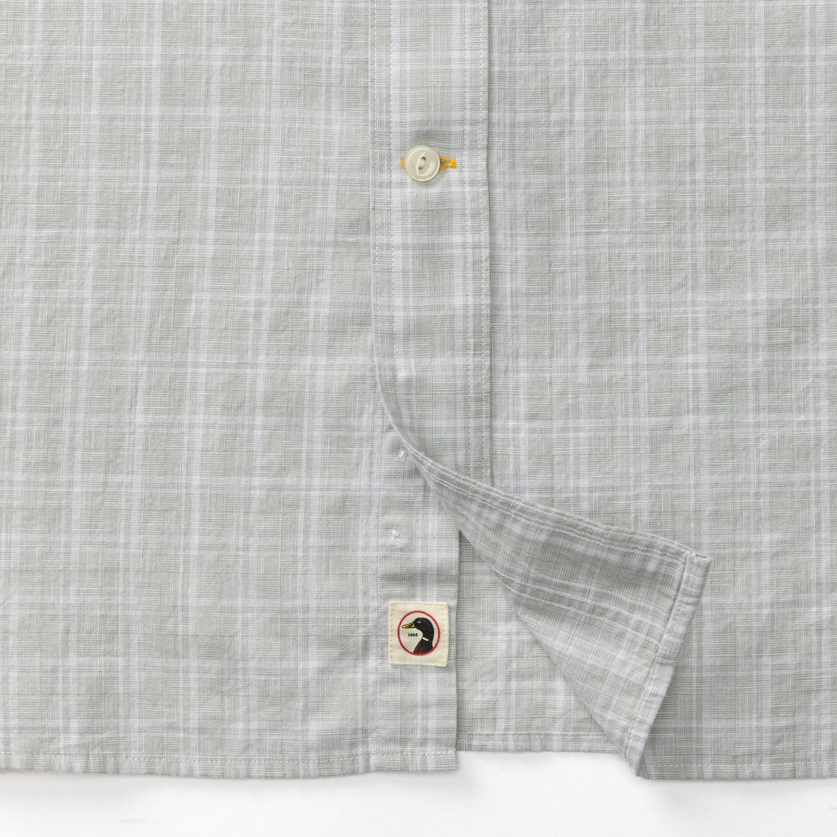 Thorton Plaid Cotton Slub Sport Shirt - Shadow Green