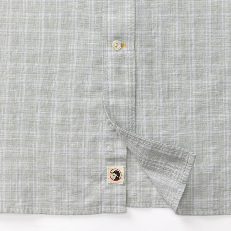 Thorton Plaid Cotton Slub Sport Shirt - Shadow Green