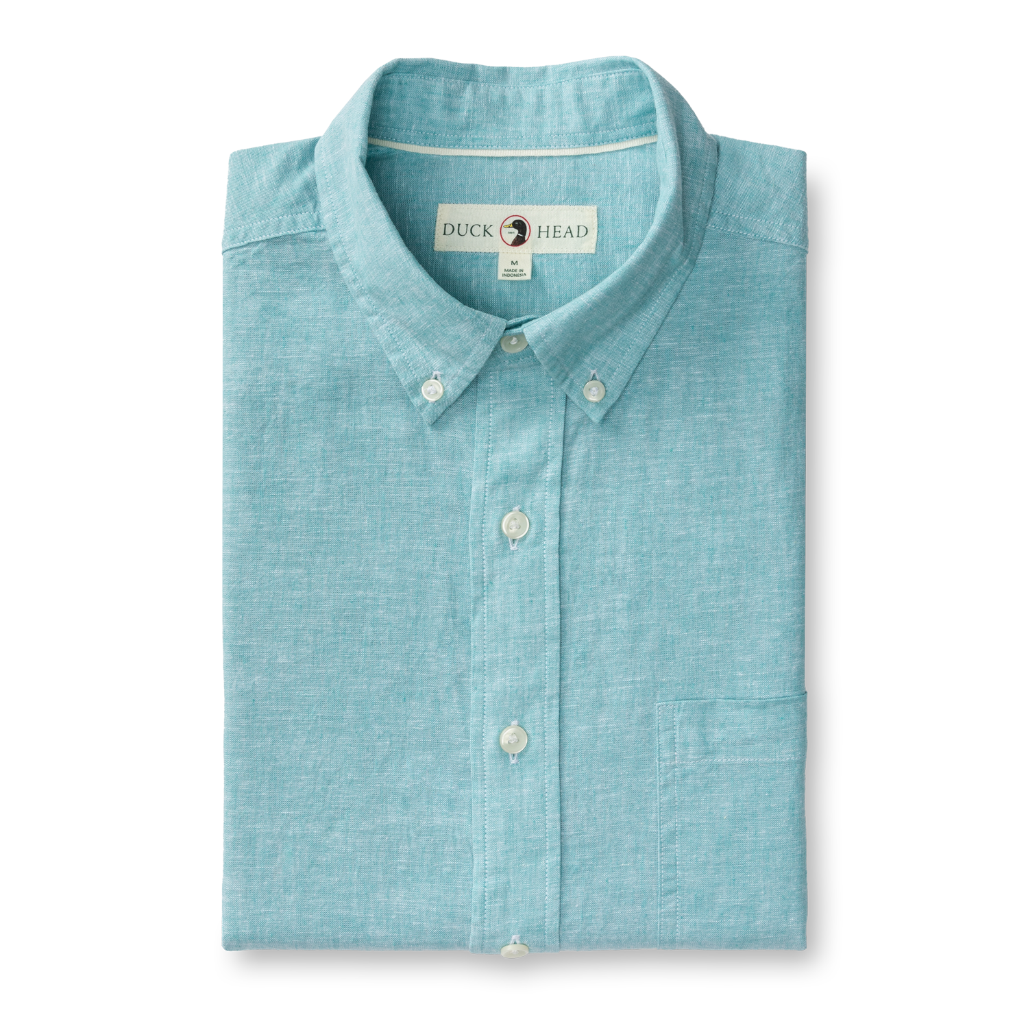 Wallace Solid Linen Cotton Oxford Sport Shirt - Marine Blue