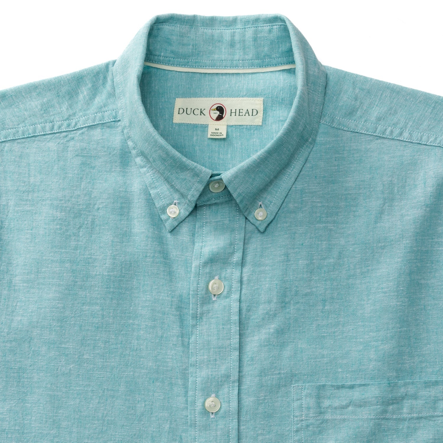 Wallace Solid Linen Cotton Oxford Sport Shirt - Marine Blue