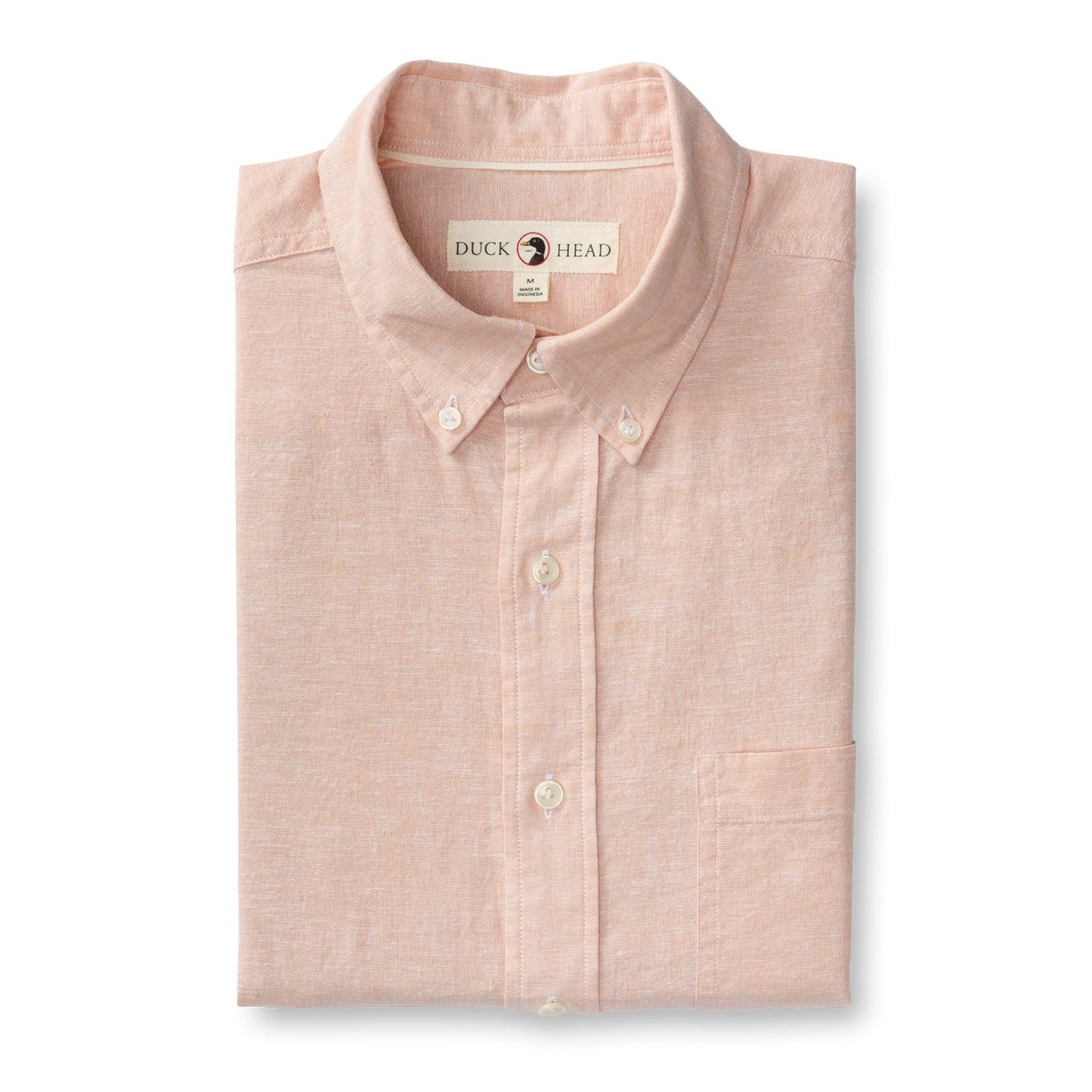 Wallace Solid Linen Cotton Oxford Sport Shirt - Faded Peach