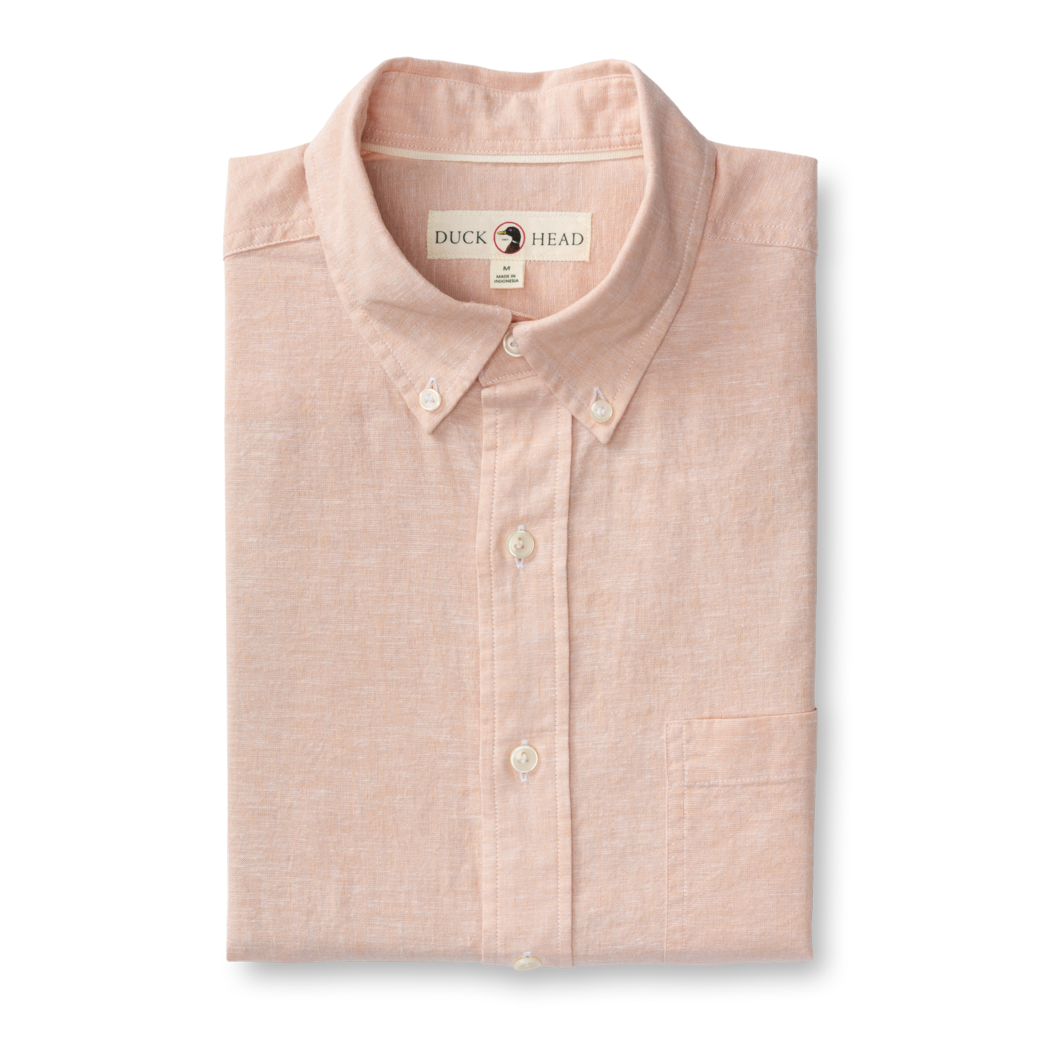 Wallace Solid Linen Cotton Oxford Sport Shirt - Faded Peach
