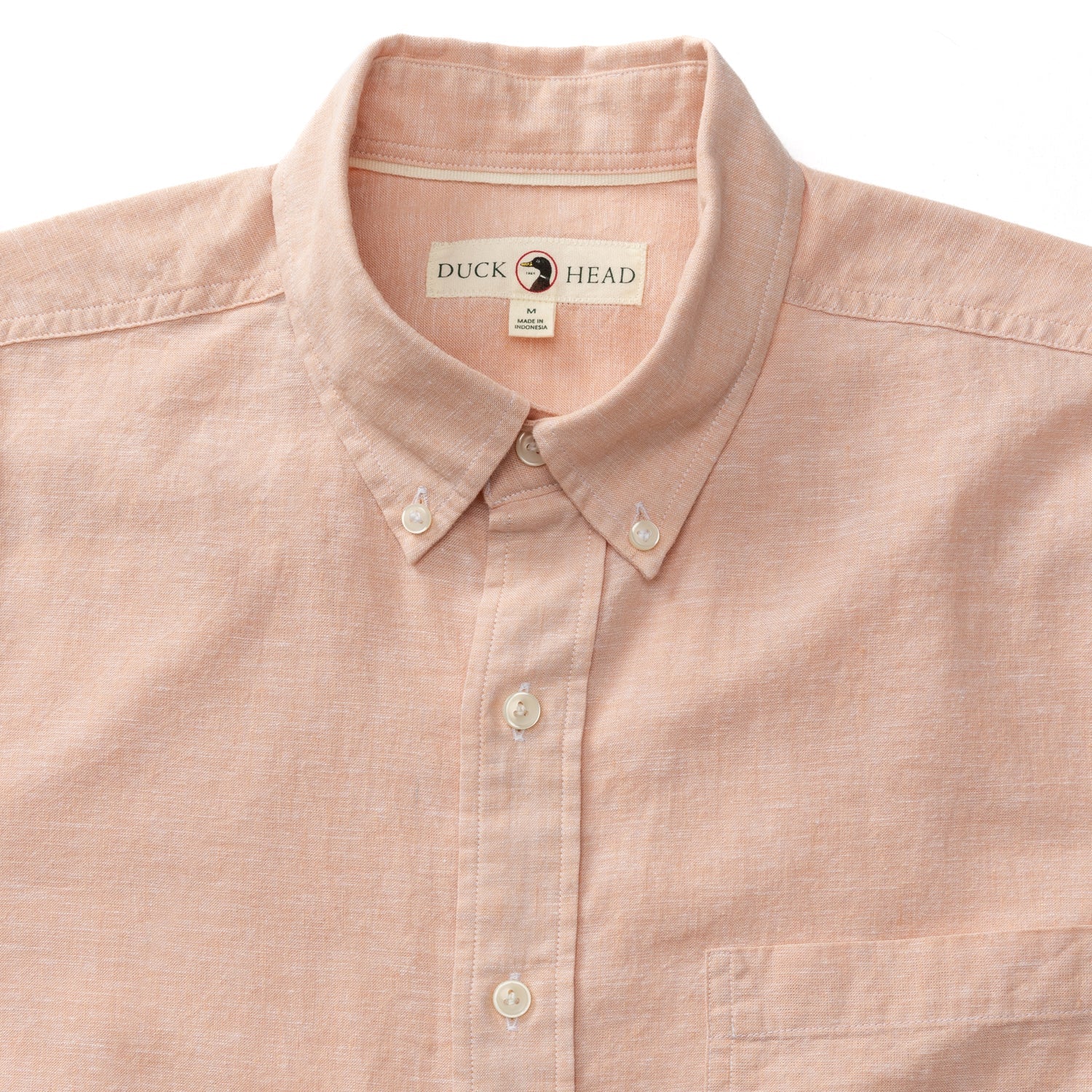 Wallace Solid Linen Cotton Oxford Sport Shirt - Faded Peach