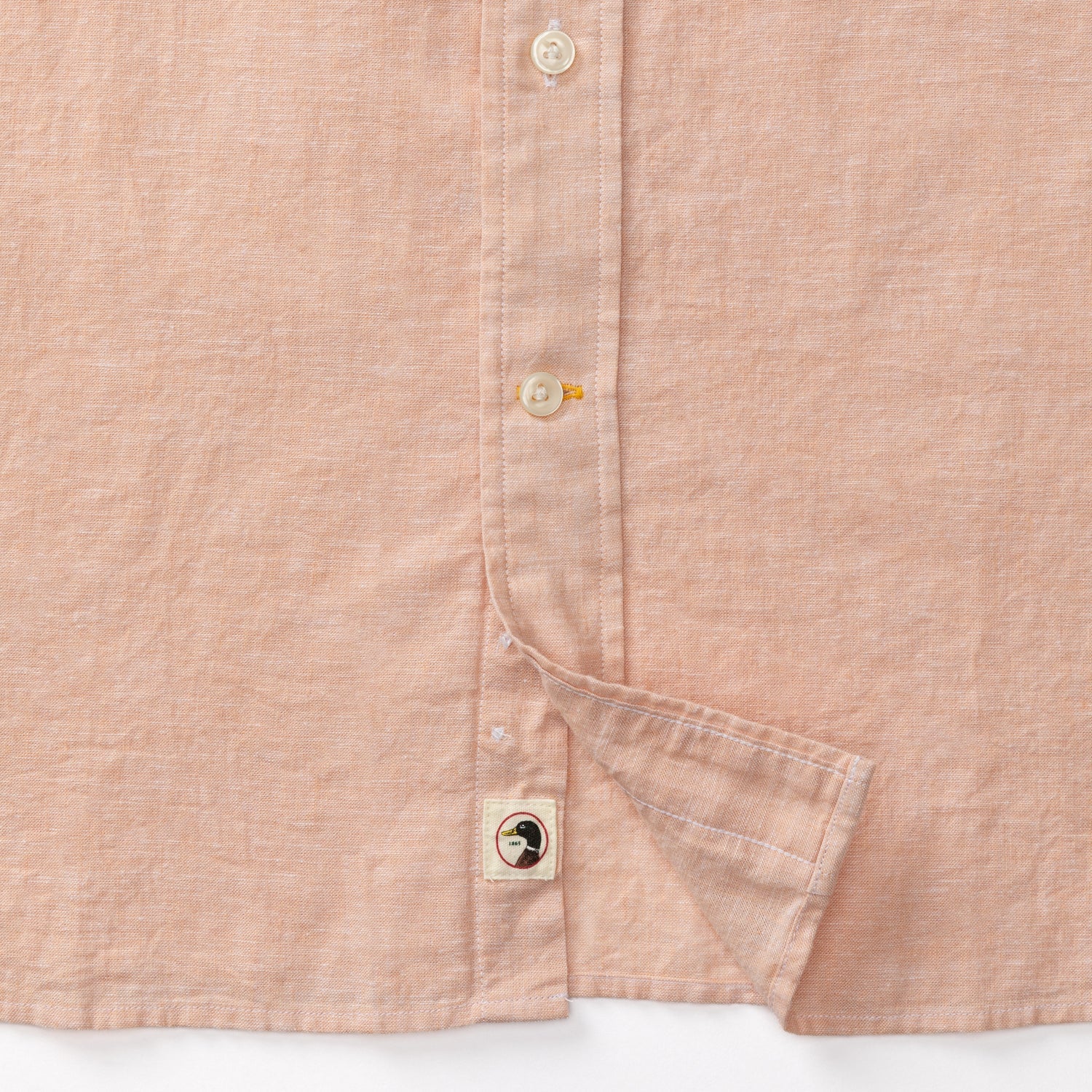 Wallace Solid Linen Cotton Oxford Sport Shirt - Faded Peach