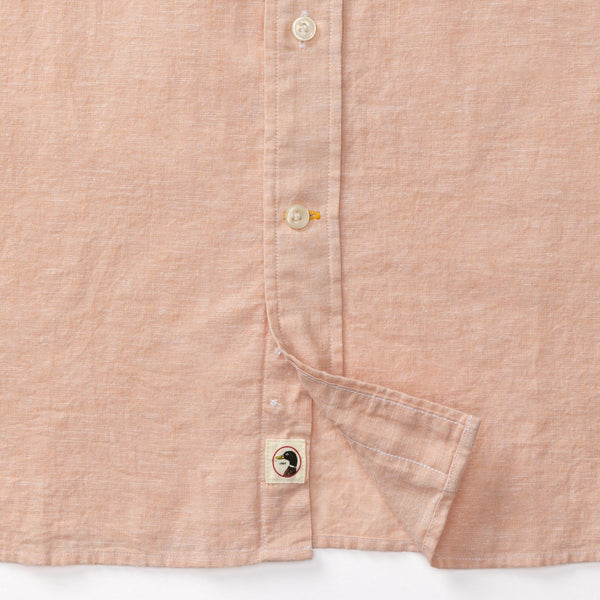 Wallace Solid Linen Cotton Oxford Sport Shirt - Faded Peach