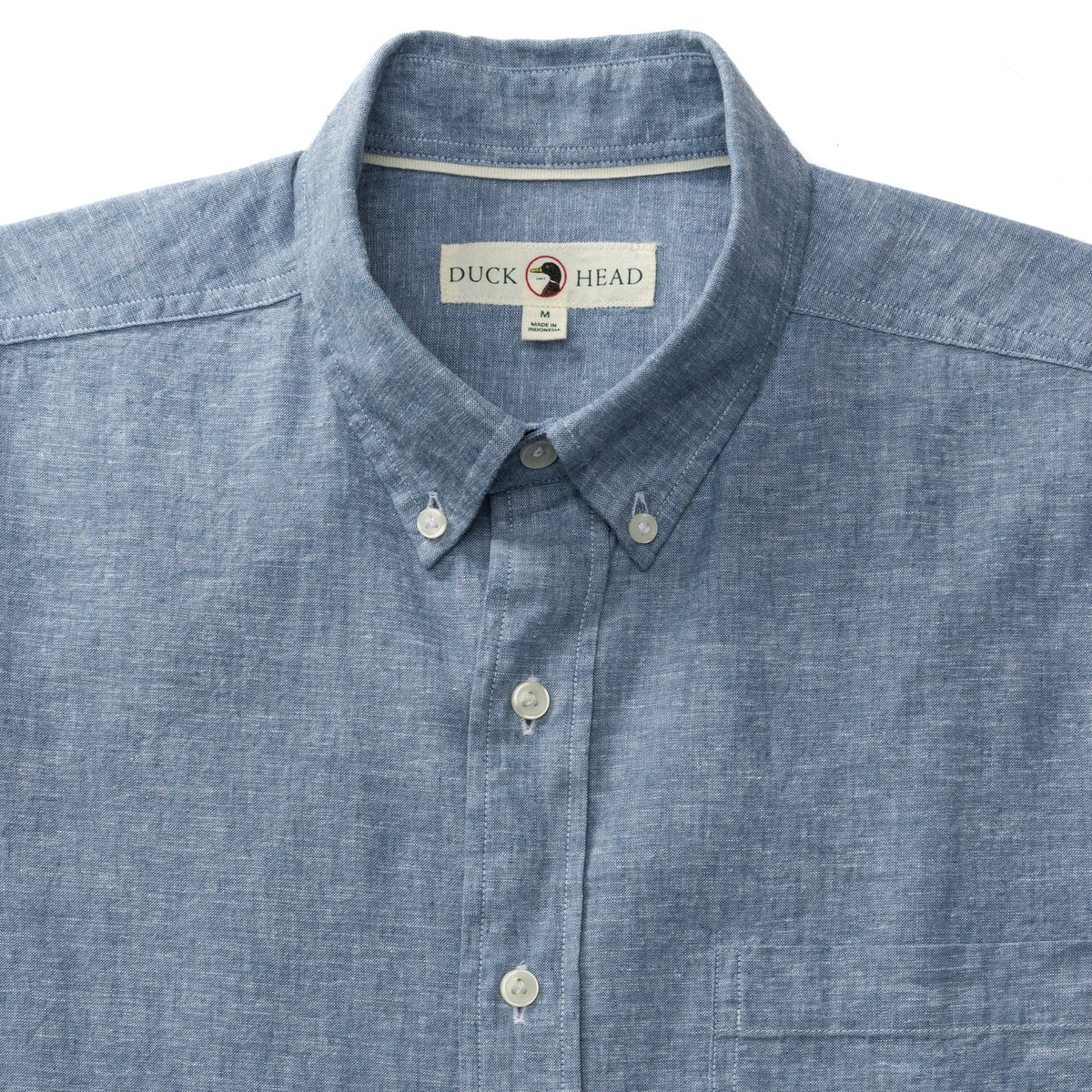 Wallace Solid Linen Cotton Oxford Sport Shirt - Shadow Blue