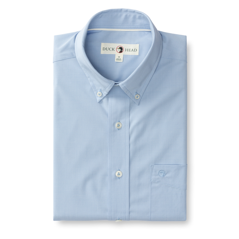 Boyce Solid Performance Poplin Sport Shirt - Light Blue