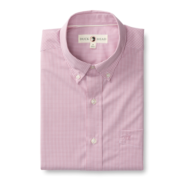 Turner Gingham Performance Poplin Sport Shirt - Desert Pink