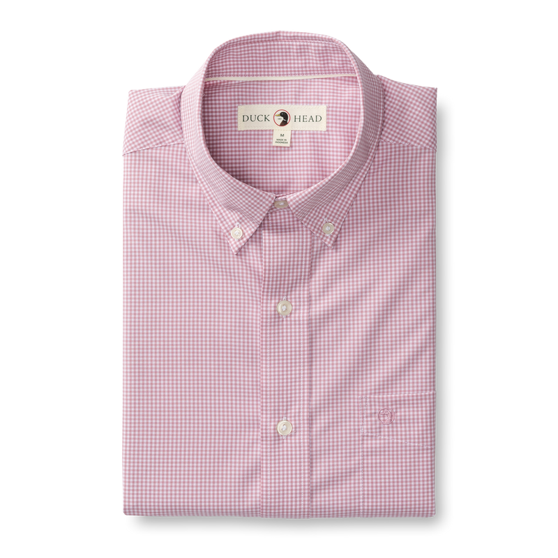 Turner Gingham Performance Poplin Sport Shirt - Desert Pink