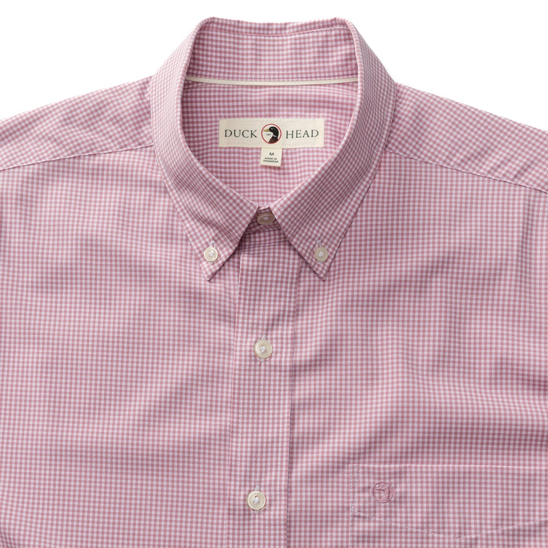 Turner Gingham Performance Poplin Sport Shirt - Desert Pink