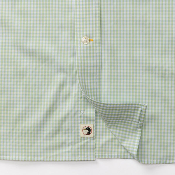 Mitchell Gingham Performance Poplin Sport Shirt - Pear Green