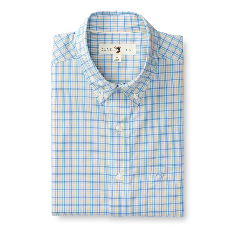 Bradley Plaid Performance Poplin Sport Shirt - Faded Peach
