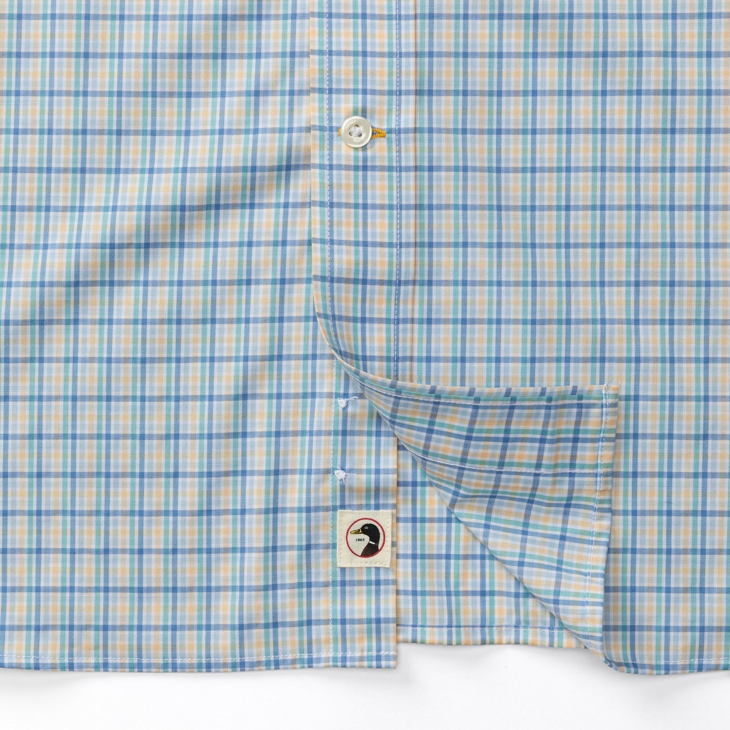 Bradley Plaid Performance Poplin Sport Shirt - Faded Peach