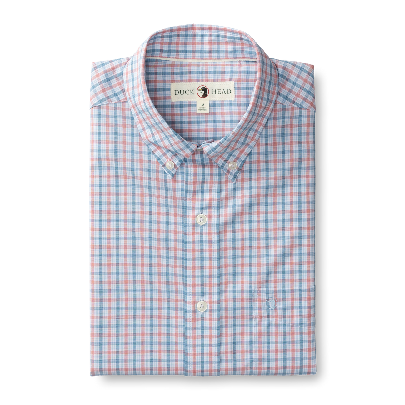 Trent Plaid Performance Poplin Sport Shirt - Sunwashed Red