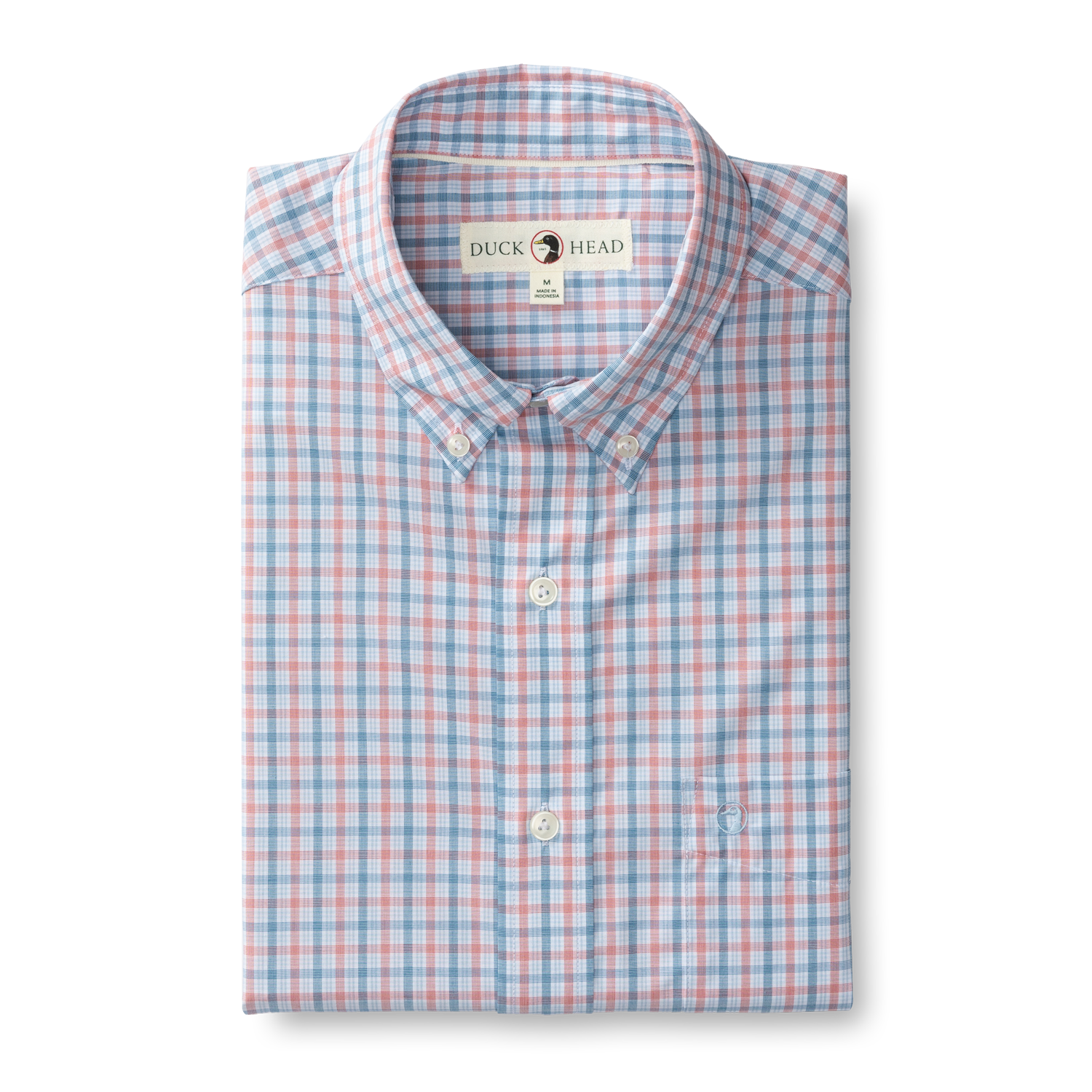 Trent Plaid Performance Poplin Sport Shirt - Sunwashed Red