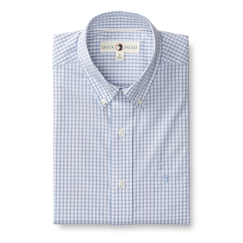 Casey Plaid Performance Poplin Sport Shirt - Violet Quartz