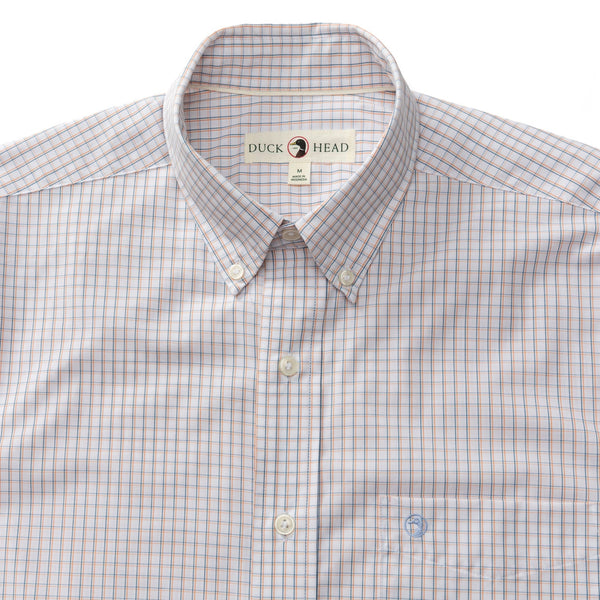 Casey Plaid Performance Poplin Sport Shirt - Copper Tan