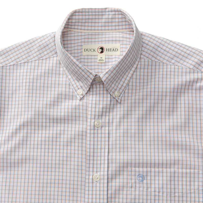 Casey Plaid Performance Poplin Sport Shirt - Copper Tan