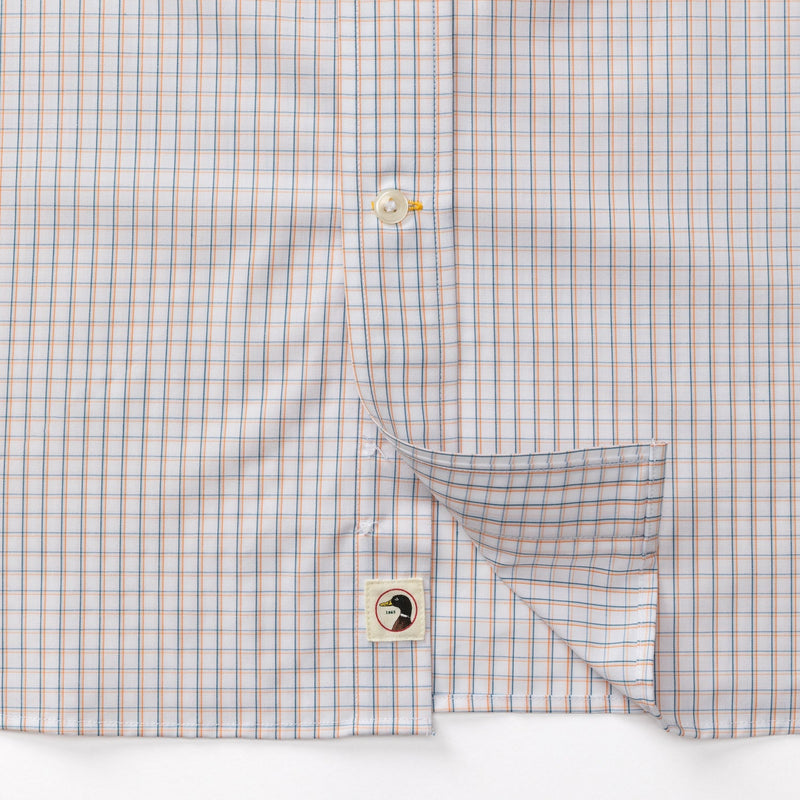 Casey Plaid Performance Poplin Sport Shirt - Copper Tan